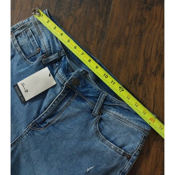 Seven7 Jeans Retro-Denim Ankle Straight Vintage Embroidered Cut Out Leg Sz 12 - Picture 11 of 15
